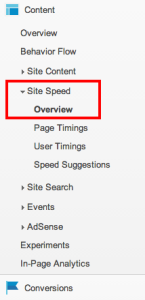 Google Analytics site speed