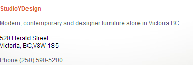 Modern Contemporary Designer Furniture Store Victoria BC StudioYdesign