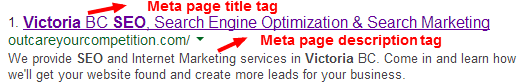 Victoria SEO - Writing meta page tags