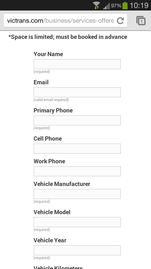 Responsive web forms