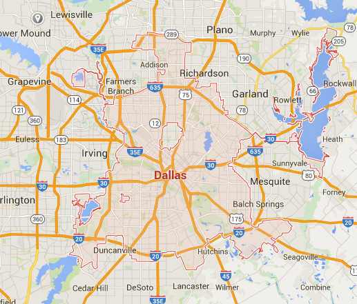 google map satellite dallas tx