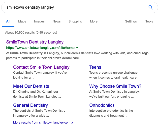 smiletown branded search results