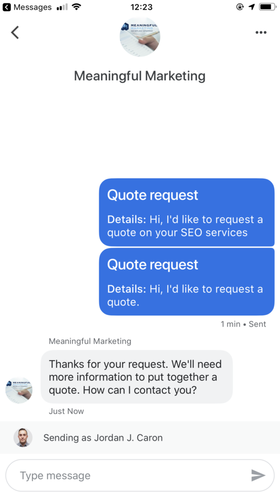 google my business messaging